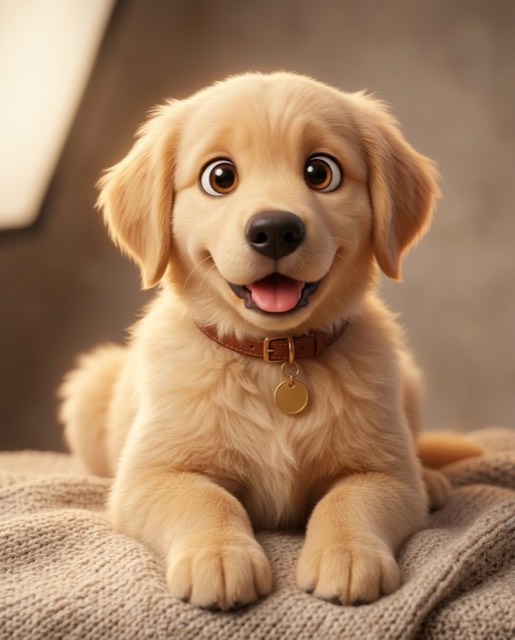 A pet as a Pixar-style 3D cartoon character