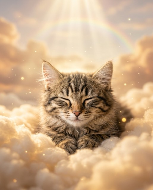 Among the Clouds memorial pet portrait